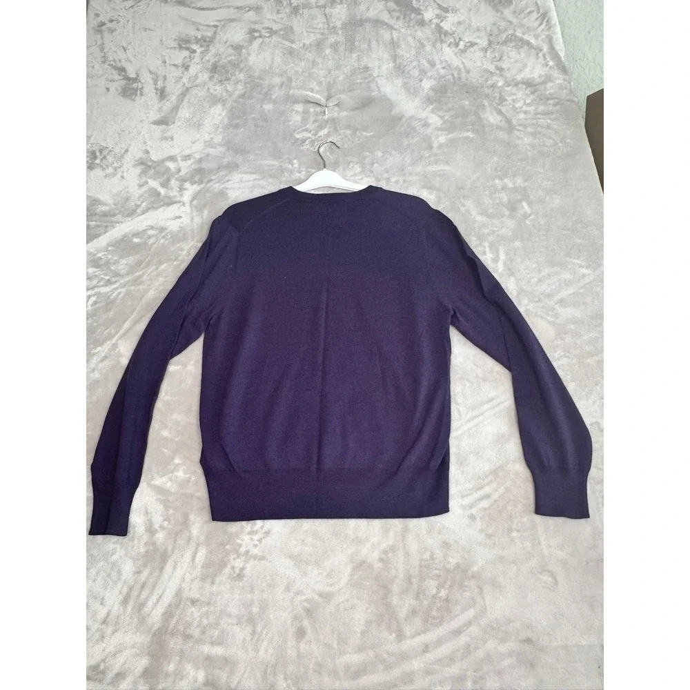 Brooks Brothers Mens Saxon Wool V Neck Pullover Sweater Medium‎ Purple